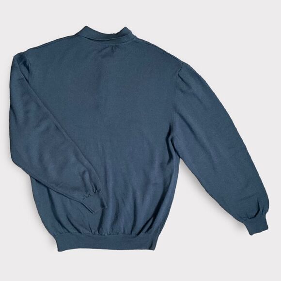 Vtg Conte di Milano‎ Mens Wool Sweater Pullover Collared Teal Collared Size XL. - Picture 6 of 8